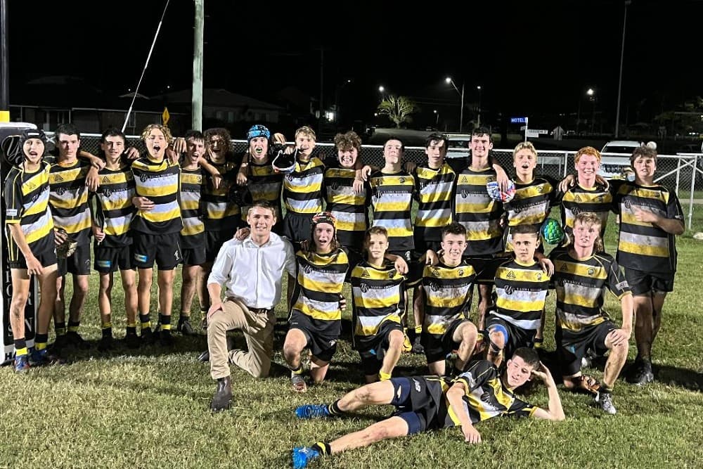 Coach Joel Imeson with the Yamba Buccaneers Under-16s team. Photo Supplied